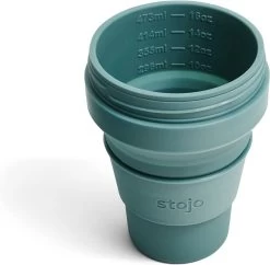 Stojo - Biggie Cup - 470 Ml - Herbruikbaar - Opvouwbaar - Groen -Keukenserie Winkel 1200x1175 1