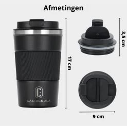 Castagnola Design RVS Koffiebeker To Go - Zwart - 380ml - Thermosbeker - Theebeker -Keukenserie Winkel 1200x1191 1