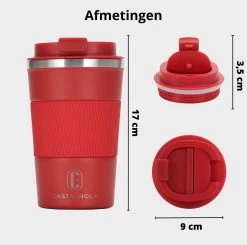 Castagnola Design RVS Koffiebeker To Go - Rood - 380ml - Thermosbeker - Theebeker -Keukenserie Winkel 1200x1191 2