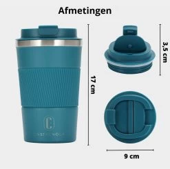 Castagnola Design RVS Koffiebeker To Go - Blauw - 380ml - Thermosbeker - Theebeker -Keukenserie Winkel 1200x1191 3