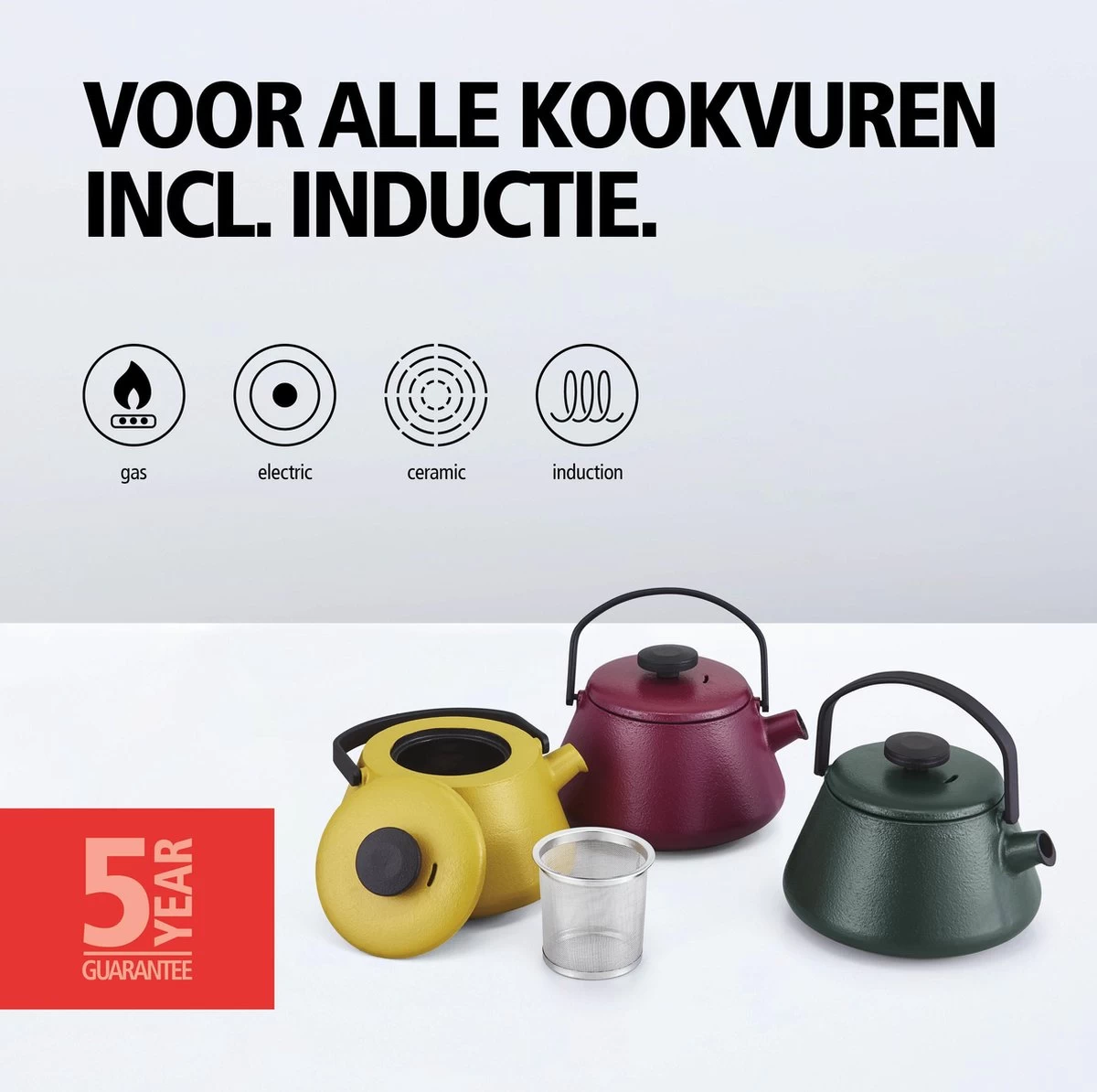 BRABANTIA T-TIME Donkergroene Theepot - Gietijzer - 0,7 L - Inclusief Zeefje 7 BRABANTIA T-TIME Donkergroene Theepot - Gietijzer - 0,7 L - Inclusief Zeefje - Afbeelding 5