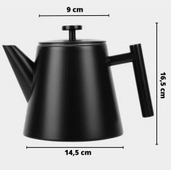 Castagnola Theepot Met Filter – Theekan – Theepot Dubbelwandig – Theepot Roestvrijstaal – Hoogwaardig RVS – 1 Liter – 5 Kopjes Thee – Zwart -Keukenserie Winkel 1200x1195 21