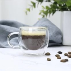 Glasrijk® Dubbelwandige Espresso Glazen - 80 Ml - 2 Stuks - Espresso Kopjes - Espresso Kopjes Dubbelwandig - Espresso Glazen - Espressokopjes - Dubbelwandige Glazen -Keukenserie Winkel 1200x1196