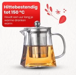 Procidi® Glazen Theepot Met Filter - Theekan Met Infuser - Dubbelwandig Borosilicaat Glas - Thee Thermoskan - Koffiekan 950 ML - Teapot -Keukenserie Winkel 1200x1197 15