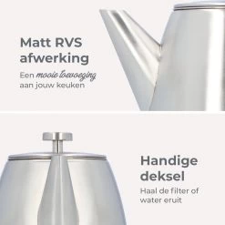 Vaja® Theepot Camille Met Filter - Zilver - 1.0L - RVS Dubbelwandig - Theekan -Keukenserie Winkel 1200x1198 24