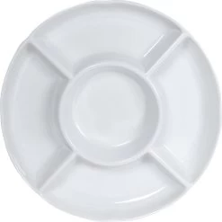 Krumble Tapasbord Met 5 Vakken / Servies / Borden / Hapjesbord / Serveerschalen / Serveerborden / Gourmetbord - Wit