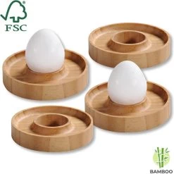 Merkloos FSC® Bamboe Houten - Eierdopjes Set Van 4 Stuks - Met Praktische Rand Voor Neerleggen Van De Eierschaal - Eierdoppen Set 4-Delig -Keukenserie Winkel 1200x1198 39