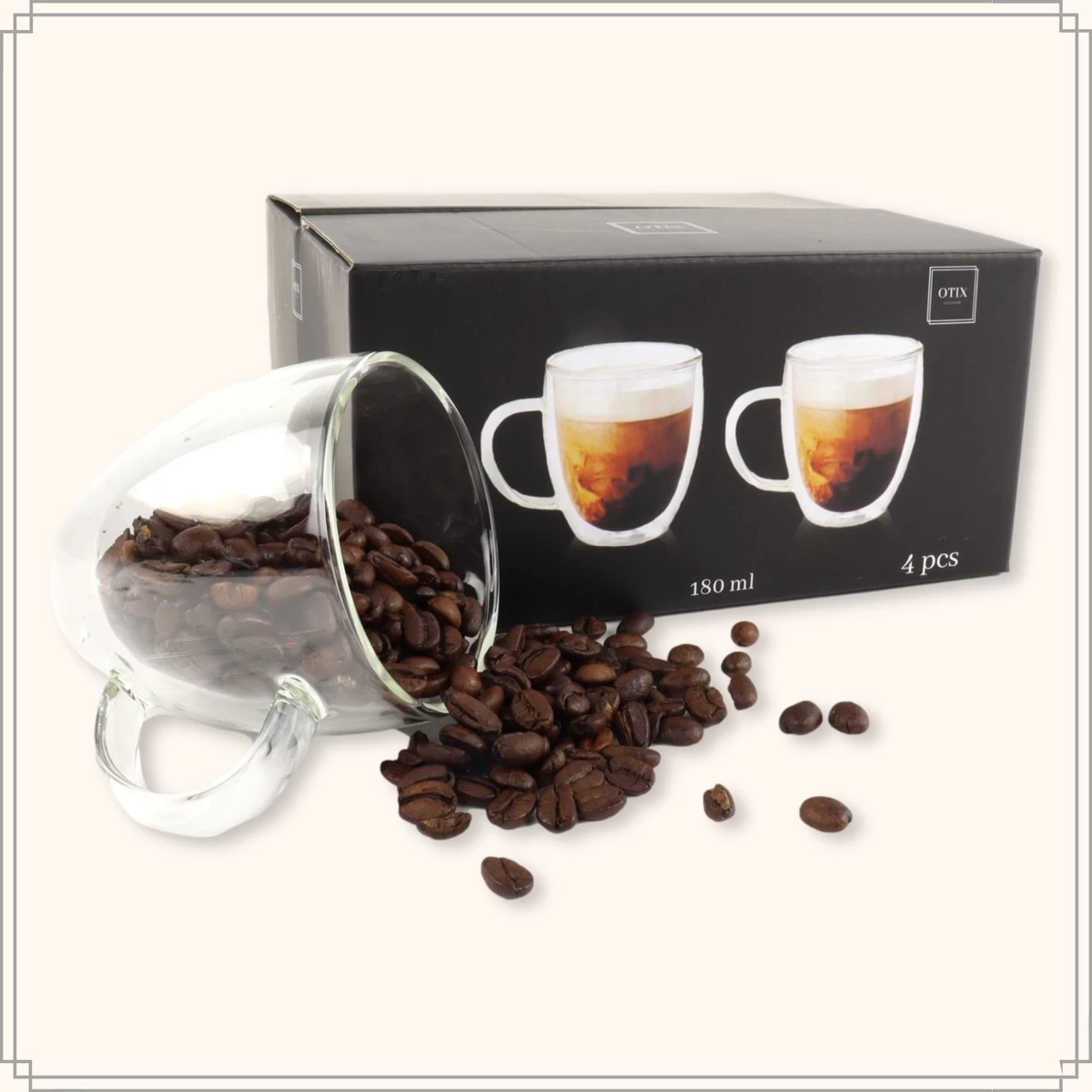 OTIX Dubbelwandige Koffieglazen - Koffiekopjes - 180 Ml - Set Van 4 - Transparant - Latte Macchiato Glazen 10 OTIX Dubbelwandige Koffieglazen - Koffiekopjes - 180 Ml - Set Van 4 - Transparant - Latte Macchiato Glazen - Afbeelding 8