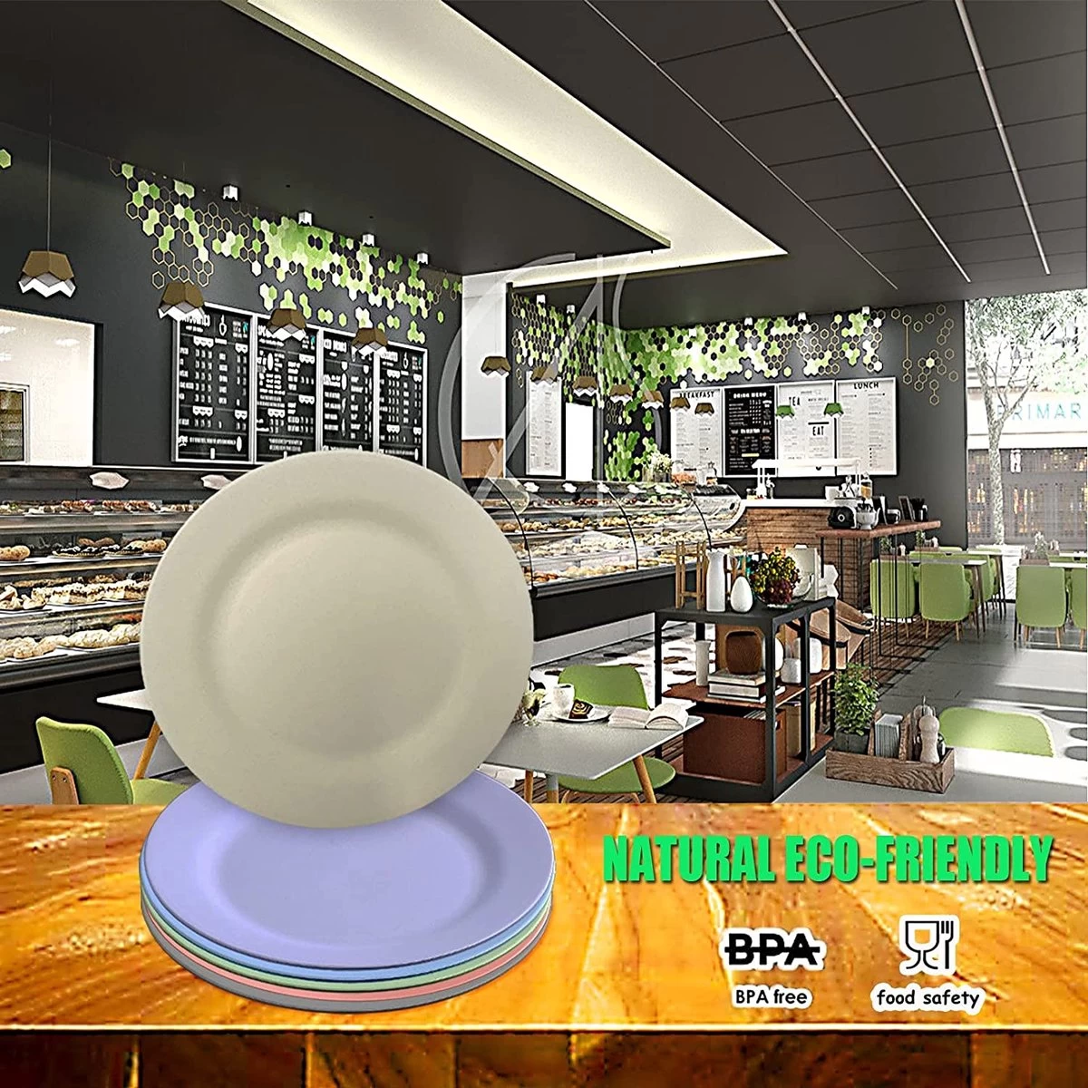 Onbreekbare Borden Van 25 Cm, 6-delige Set, Herbruikbare Platte Borden Met Luffas-afwasborstels, Eetborden, Kunststof, Licht Voor Feestjes, Kamperen, BBQ/pizza, Magnetronbestendig, Vaatwasmachinebestendig, BPA-vrij (veelkleurig) 6 Onbreekbare Borden Van 25 Cm, 6-delige Set, Herbruikbare Platte Borden Met Luffas-afwasborstels, Eetborden, Kunststof, Licht Voor Feestjes, Kamperen, BBQ/pizza, Magnetronbestendig, Vaatwasmachinebestendig, BPA-vrij (veelkleurig) - Afbeelding 4