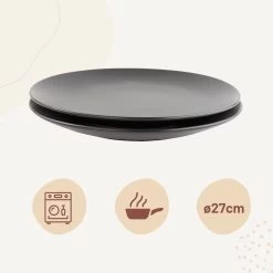 Orange85 Bordenset - Dinerbord - Borden - Plat - Set Van 6 - Mat Zwart - Diameter 27cm - Aardewerk - Servies -Keukenserie Winkel 1200x1200 1027