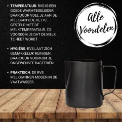Merkloos Pazzo Goods - Melkkan - Melkkannetje Opschuim - Zwart - 350 Ml - Premium Kwaliteit - RVS - -Keukenserie Winkel 1200x1200 1067