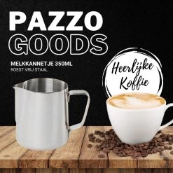 Merkloos Pazzo Goods - Melkkan - Melkkannetje Opschuim - Zilver - 350 Ml - Premium Kwaliteit - RVS - -Keukenserie Winkel 1200x1200 1079
