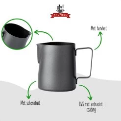 Krumble Melkkannetje 300ml / RVS Melkopschuimkan / Melkkan / Antraciet - Zwart 13 Krumble Melkkannetje 300ml / RVS Melkopschuimkan / Melkkan / Antraciet - Zwart -Keukenserie Winkel 1200x1200 1084