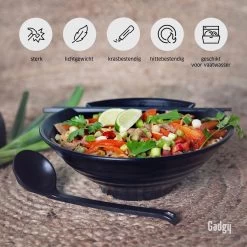 Gadgy Noodle Kom Set - 2 Kommen, 2 Paar Eetstokjes En 2 Lepels - Noodle Bowl - Japans Servies -Keukenserie Winkel 1200x1200 1127