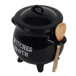 Something Different Soepkom Witches Broth Cauldron With Broom Spoon Zwart -Keukenserie Winkel 1200x1200 1130