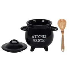 Something Different Soepkom Witches Broth Cauldron With Broom Spoon Zwart -Keukenserie Winkel 1200x1200 1131