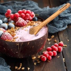 Ecowize Coconut Bowls (Set Van 3) - Kokosnoot Kom & Schaal - Met 3 Lepels, 3 Vorken En 8 Bamboe Rietjes - Zero Waste & Herbruikbaar - Duurzaam Cadeau -Keukenserie Winkel 1200x1200 1136