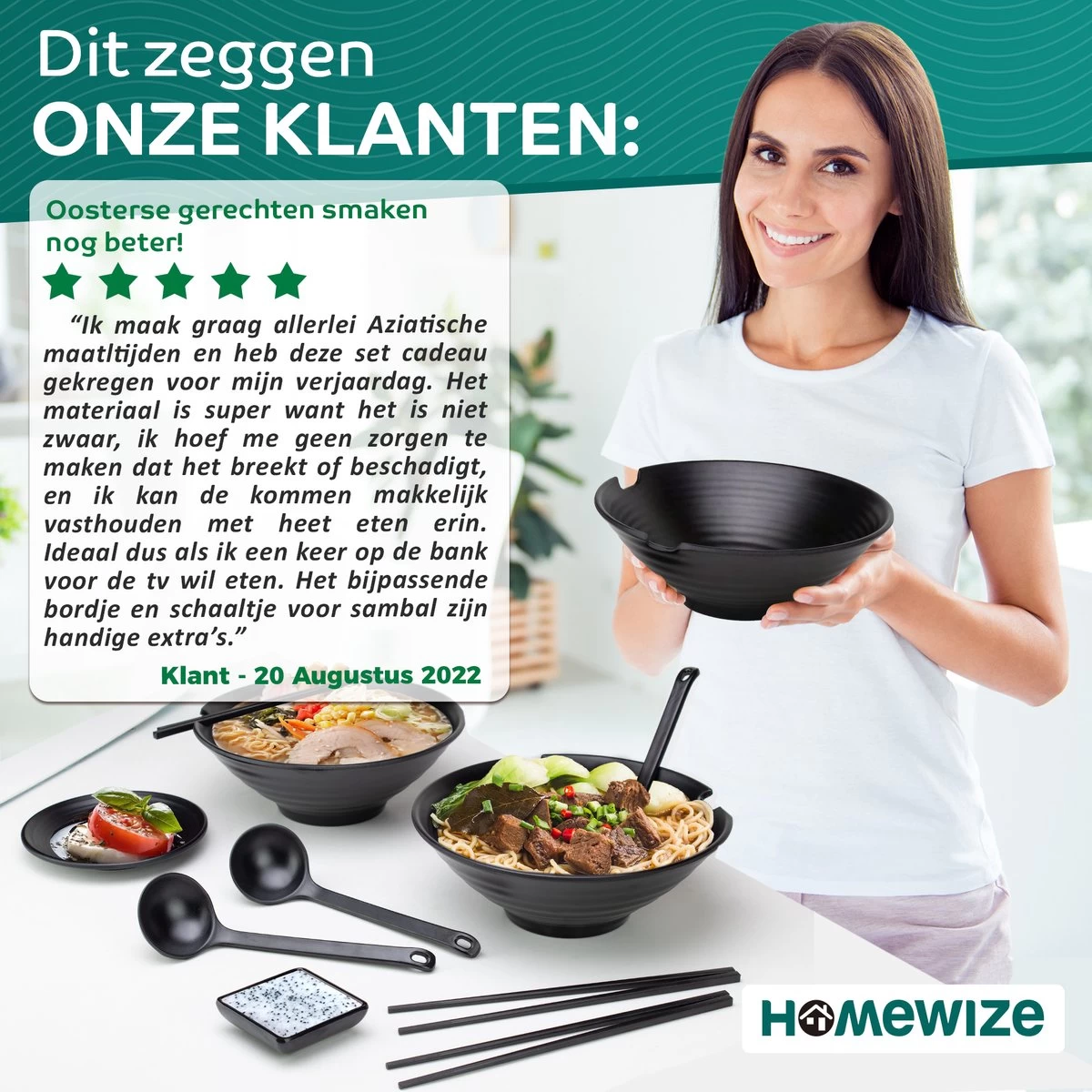 Homewize Ramen Bowl 3x - Set 14-delig - Noodle Kom Set Met Soeplepels & Eetstokjes - Sterk & Vaatwasserbestendig Japans Melamine Servies - Stijlvolle Noodle Bowl Set Voor 3 Personen - Duurzaam Cadeau 7 Homewize Ramen Bowl 3x - Set 14-delig - Noodle Kom Set Met Soeplepels & Eetstokjes - Sterk & Vaatwasserbestendig Japans Melamine Servies - Stijlvolle Noodle Bowl Set Voor 3 Personen - Duurzaam Cadeau - Afbeelding 5