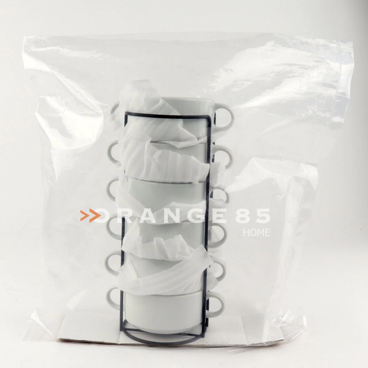 Orange85 Soepkommen - Met Oor - Set Van 6 - Wit - Rond - Met Houder 5 Orange85 Soepkommen - Met Oor - Set Van 6 - Wit - Rond - Met Houder - Afbeelding 3