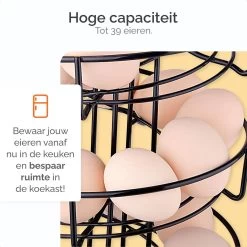 Goliving Eierrek - Eierhouder - Eiermand - Eieren Bewaren - Draaibaar - Ruimtebesparend - RVS - Zwart -Keukenserie Winkel 1200x1200 1214