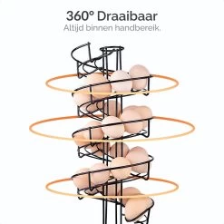 Goliving Eierrek - Eierhouder - Eiermand - Eieren Bewaren - Draaibaar - Ruimtebesparend - RVS - Zwart -Keukenserie Winkel 1200x1200 1218