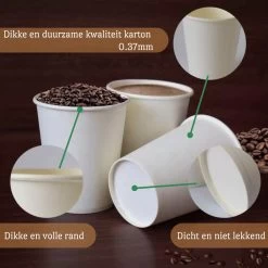 Drinkbeker Wit - Koffiebeker - Kartonnen Beker - 265ml - 100 Stuks - Wegwerpbeker - Papieren Beker - To-Go -Keukenserie Winkel 1200x1200 210