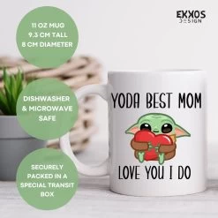 Yoda Best Mom - Baby Yoda - Baby Yoda Mok - Star Wars - Mandalorian - Vaderdag Cadeau - Vaderdag - Moederdag Cadeau - Moederdag - Cadeau Voor Moeder - Mokken En Bekers - Cadeau Voor Vrouw - Valentijndag - Theeglazen - Koffiemok -Keukenserie Winkel 1200x1200 229