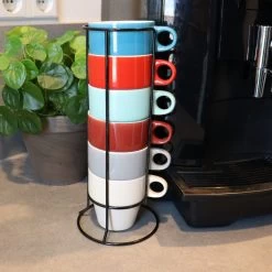 Orange85 Koffiekopjes - Met Houder - Set Van 6 - Gekleurd - 300 Ml - Keramiek -Keukenserie Winkel 1200x1200 249