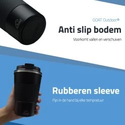 GOAT Outdoor RVS Koffiebeker To Go - Thermosbeker - Theebeker - Reisbeker - Lekvrij - 380ml - Zwart -Keukenserie Winkel 1200x1200 264