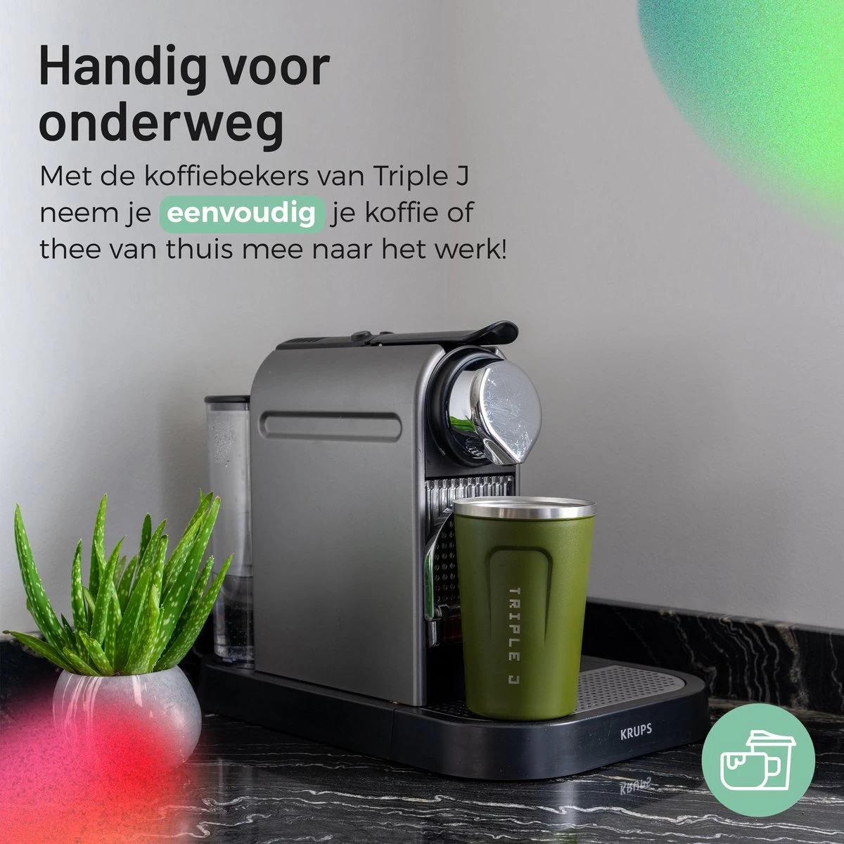 Triple J® Koffiebeker To Go - Thermosbeker - BPA & Lekvrij - 380ml - Groen 6 Triple J® Koffiebeker To Go - Thermosbeker - BPA & Lekvrij - 380ml - Groen - Afbeelding 4