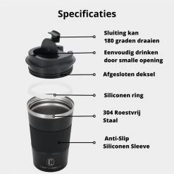 Castagnola Design RVS Koffiebeker To Go - Zwart - 380ml - Thermosbeker - Theebeker -Keukenserie Winkel 1200x1200 352