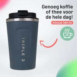 Triple J® Koffiebeker To Go - Thermosbeker - BPA & Lekvrij - 380ml - Blauw -Keukenserie Winkel 1200x1200 359