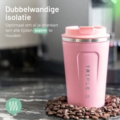 Triple J® Koffiebeker To Go - Thermosbeker - BPA & Lekvrij - 380ml - Roze -Keukenserie Winkel 1200x1200 379