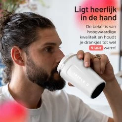 Triple J® Koffiebeker To Go - Thermosbeker - BPA & Lekvrij - 380ml - Wit -Keukenserie Winkel 1200x1200 390