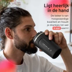 Triple J® Koffiebeker To Go - Thermosbeker - BPA & Lekvrij - 380ml - Zwart -Keukenserie Winkel 1200x1200 394