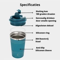 Castagnola Design RVS Koffiebeker To Go - Blauw - 380ml - Thermosbeker - Theebeker -Keukenserie Winkel 1200x1200 457