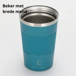 Castagnola Design RVS Koffiebeker To Go - Blauw - 380ml - Thermosbeker - Theebeker -Keukenserie Winkel 1200x1200 458