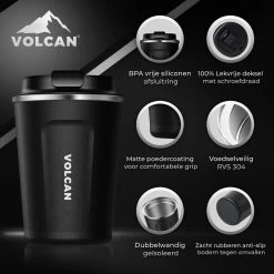 Volcan RVS Koffiebeker To Go - Thermosbeker - Theebeker - Coffee - Zwart -Keukenserie Winkel 1200x1200 46