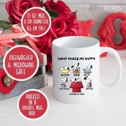 What Makes Snoopy Mok - Peanuts - Grappige Cadeautjes - Valentijn Cadeautje Voor Hem - Valentijn Cadeautje Voor Haar - Moederdag Cadeau - Valentijdag Cadeau - Cadeau Voor Vrouw - Mokken En Bekers - Cadeau Voor Moeder - Mama Cadeau - Koffiemok -Keukenserie Winkel 1200x1200 493