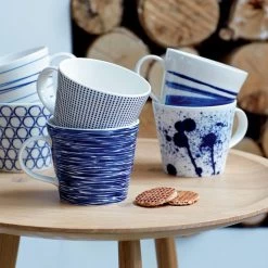 Royal Doulton Pacific - 6x Mok / Beker - Porselein - Wit / Blauw - 450 Ml - Set Van 6 Mokken -Keukenserie Winkel 1200x1200 568