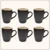 OTIX Koffiekopjes - Met Oor - Set Van 6 - Theekoppen - 340ml - Zwart - Keramiek -Keukenserie Winkel 1200x1200 605