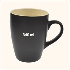 OTIX Koffiekopjes - Met Oor - Set Van 6 - Theekoppen - 340ml - Zwart - Keramiek -Keukenserie Winkel 1200x1200 610