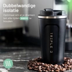 Triple J® Koffiebeker To Go - Thermosbeker - BPA & Lekvrij - 510ml - Zwart -Keukenserie Winkel 1200x1200 69