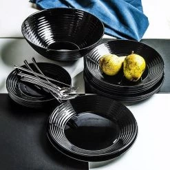 Luminarc Harena Serviesset - Zwart - 19-delig - 6 Persoons -Keukenserie Winkel 1200x1200 701