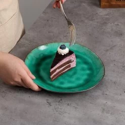 Merkloos Combiservies, 24-delig Coco Tafelservies Van Aardewerk, Raku Glazuur Effect Serviesset, Bevat Mueslikommen, Dessertborden En Dinerborden Voor 8 Personen In Vintage Look, Groen -Keukenserie Winkel 1200x1200 769