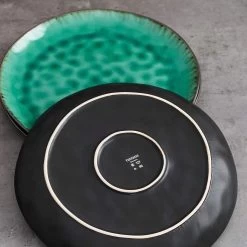 Merkloos Combiservies, 24-delig Coco Tafelservies Van Aardewerk, Raku Glazuur Effect Serviesset, Bevat Mueslikommen, Dessertborden En Dinerborden Voor 8 Personen In Vintage Look, Groen -Keukenserie Winkel 1200x1200 772