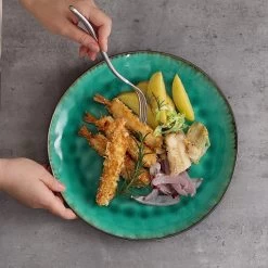 Merkloos Combiservies, 24-delig Coco Tafelservies Van Aardewerk, Raku Glazuur Effect Serviesset, Bevat Mueslikommen, Dessertborden En Dinerborden Voor 8 Personen In Vintage Look, Groen -Keukenserie Winkel 1200x1200 773