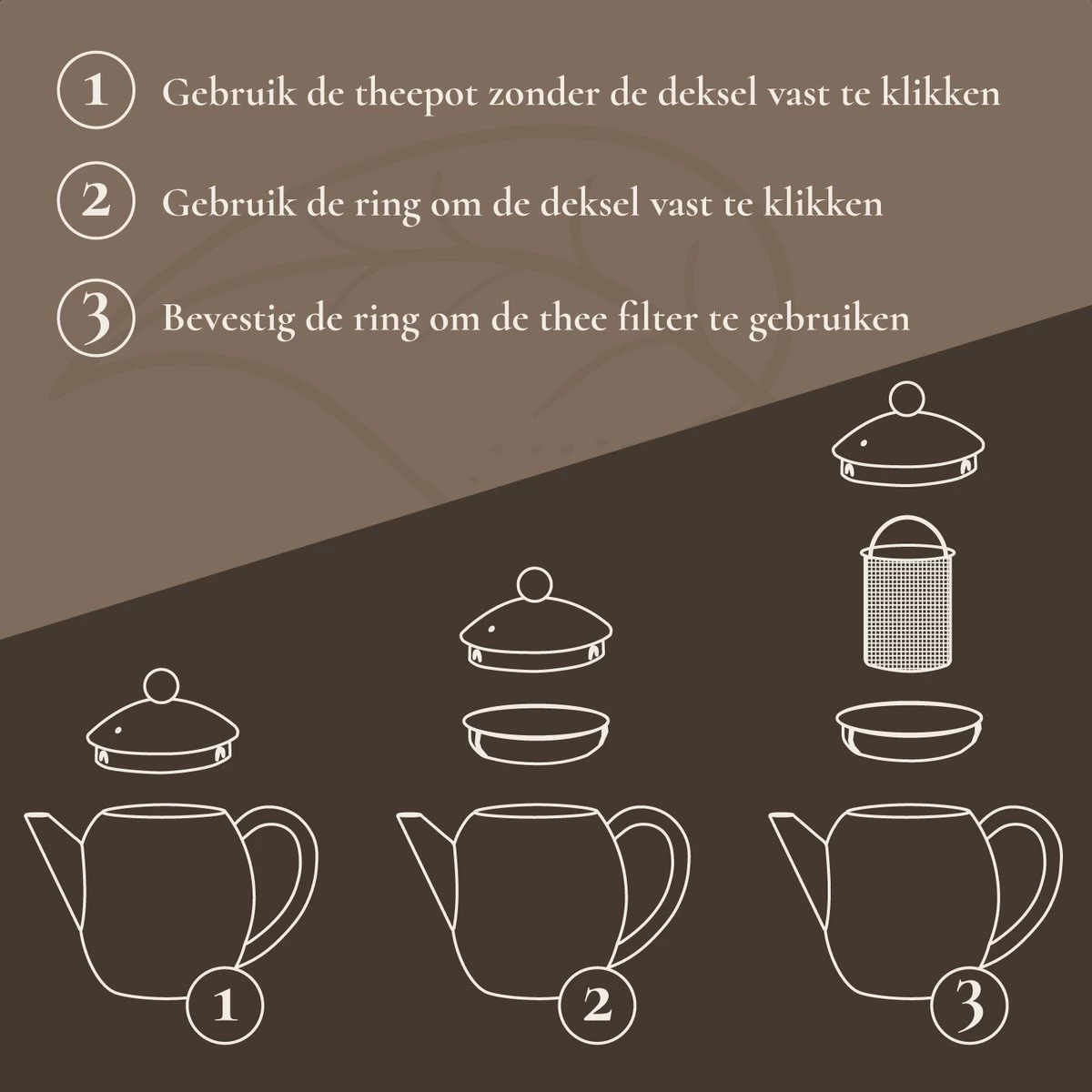 T&C Theepot Met Filter En Dubbelwandig - 1,2L - Matte Grijs 5 T&C Theepot Met Filter En Dubbelwandig - 1,2L - Matte Grijs - Afbeelding 3