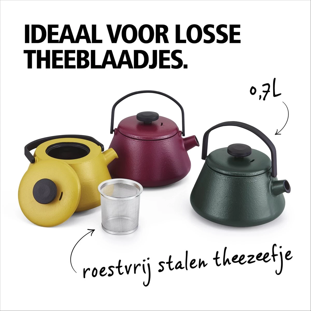 BRABANTIA T-TIME Donkergroene Theepot - Gietijzer - 0,7 L - Inclusief Zeefje 8 BRABANTIA T-TIME Donkergroene Theepot - Gietijzer - 0,7 L - Inclusief Zeefje - Afbeelding 6