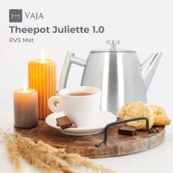 Vaja® Theepot Camille Met Filter - Zilver - 1.0L - RVS Dubbelwandig - Theekan -Keukenserie Winkel 1200x1200 858